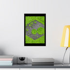 Hexagon Leaf Texture Matte Poster | Green Botanical Wall Art