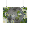 Daisy & Moss Floral Poster — Matte Horizontal Wall Art