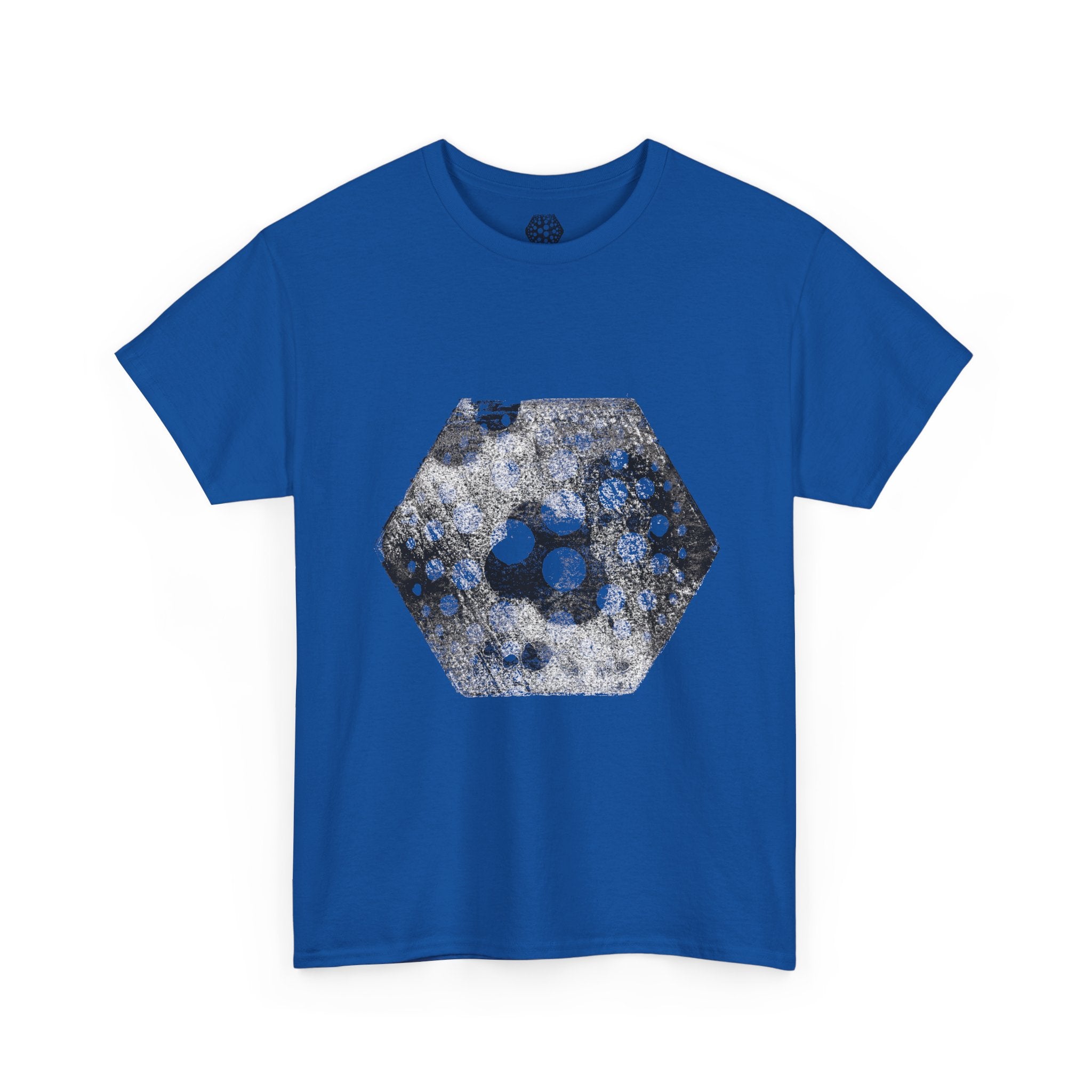 Hexagon Circles Graphic Tee — Digital Manual Print Art