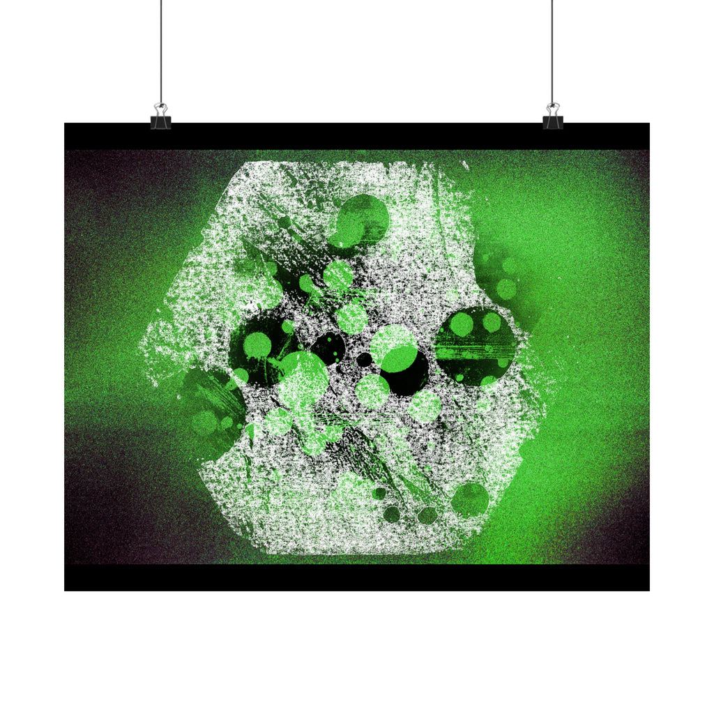 Abstract Neon Green Art Poster — Matte Horizontal Wall Print