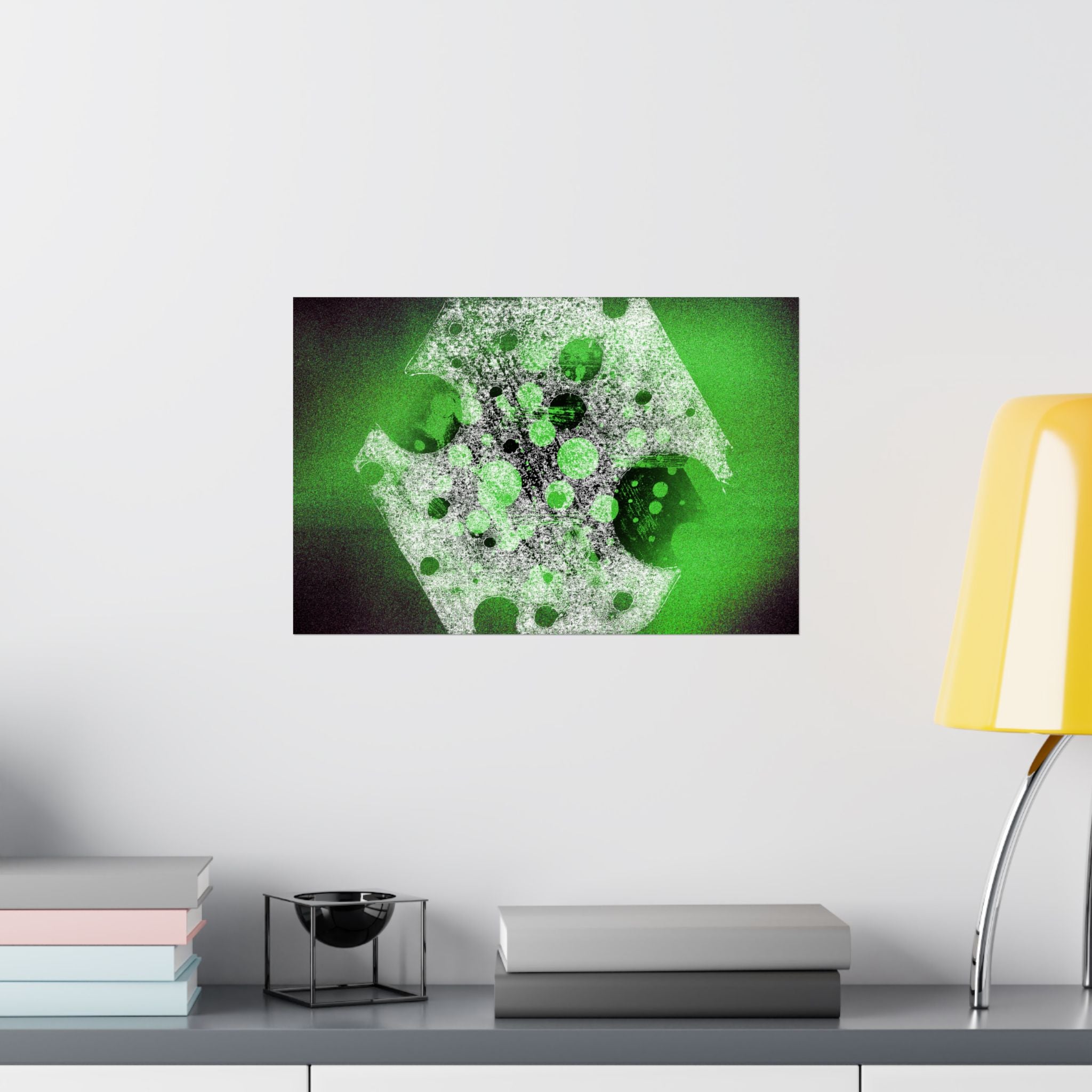 Abstract Green Galaxy Matte Poster — Horizontal Wall Art