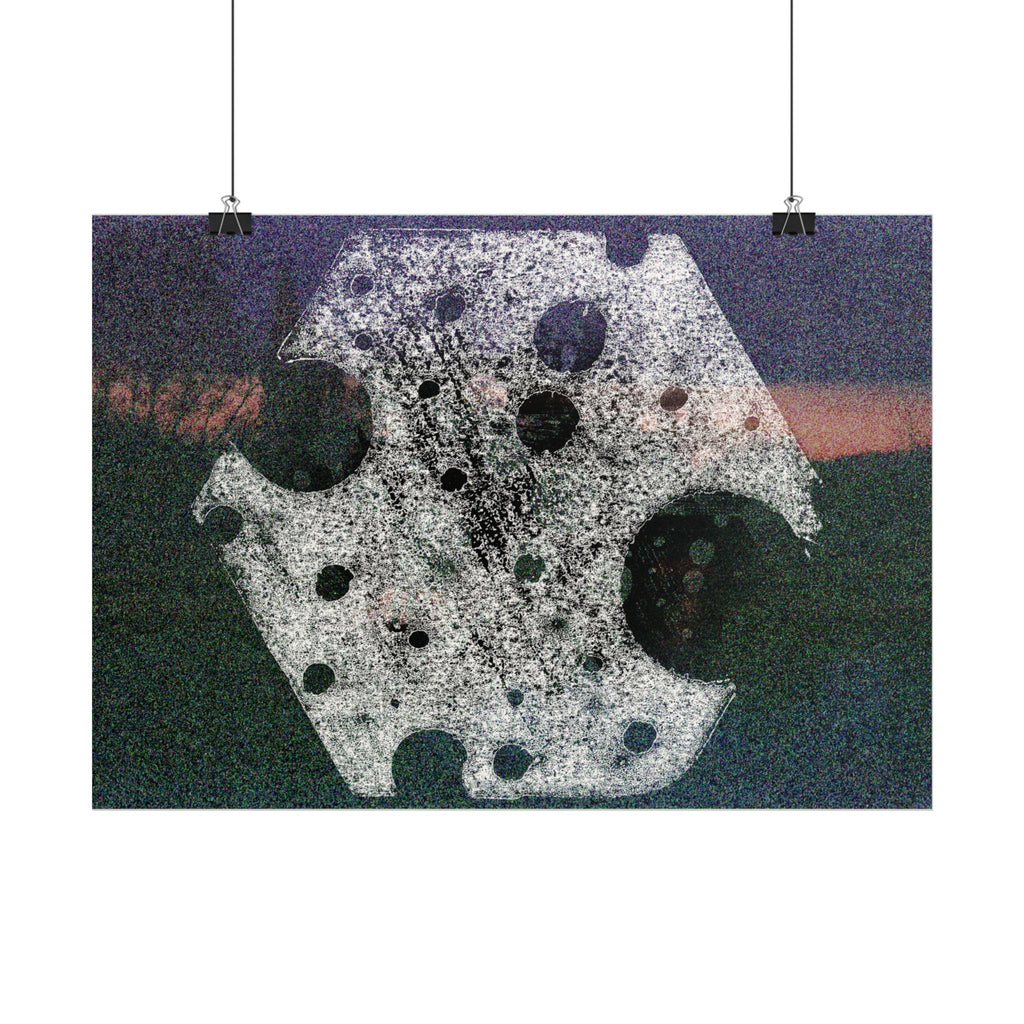 Abstract Moon Crater Horizontal Poster — Surreal Celestial Art Print