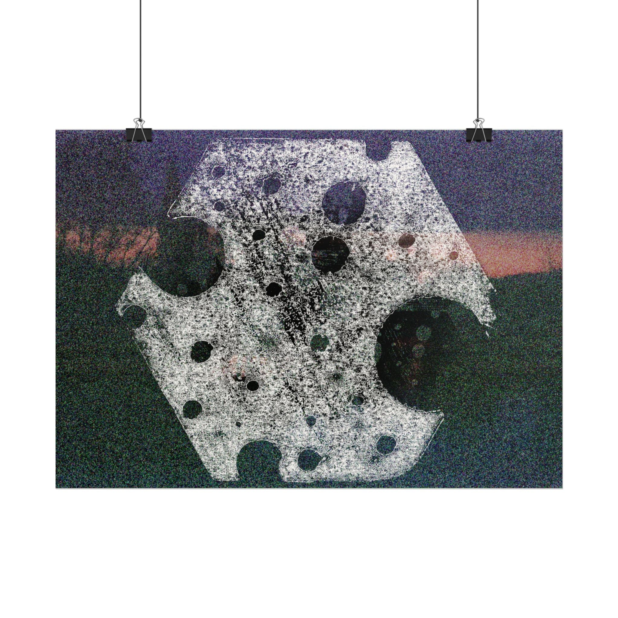 Abstract Moon Crater Horizontal Poster — Surreal Celestial Art Print