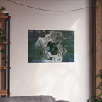 Abstract Blue Hexagon Matte Poster — Modern Geometric Wall Art