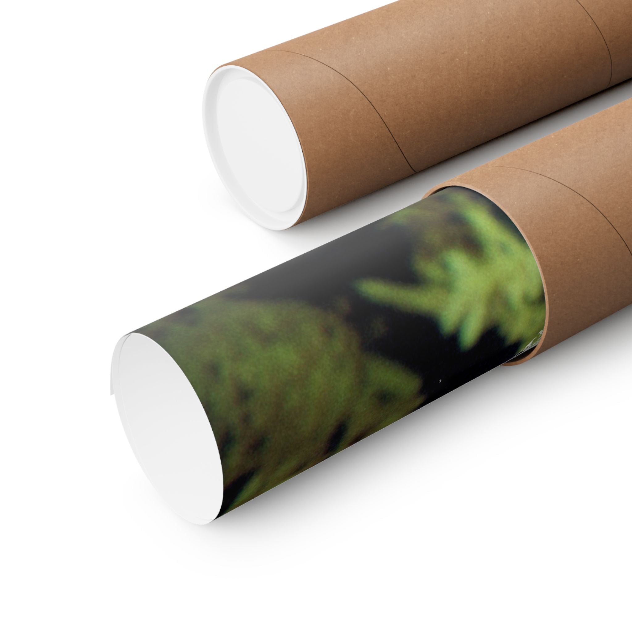 Abstract Green Bubble Matte Poster — Botanical Surreal Horizontal Wall Art