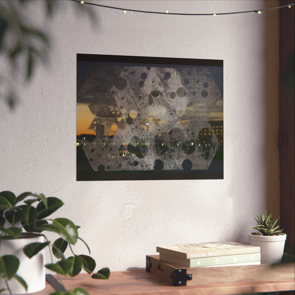 Abstract Urban Nightscape Poster — Matte Horizontal Art Print