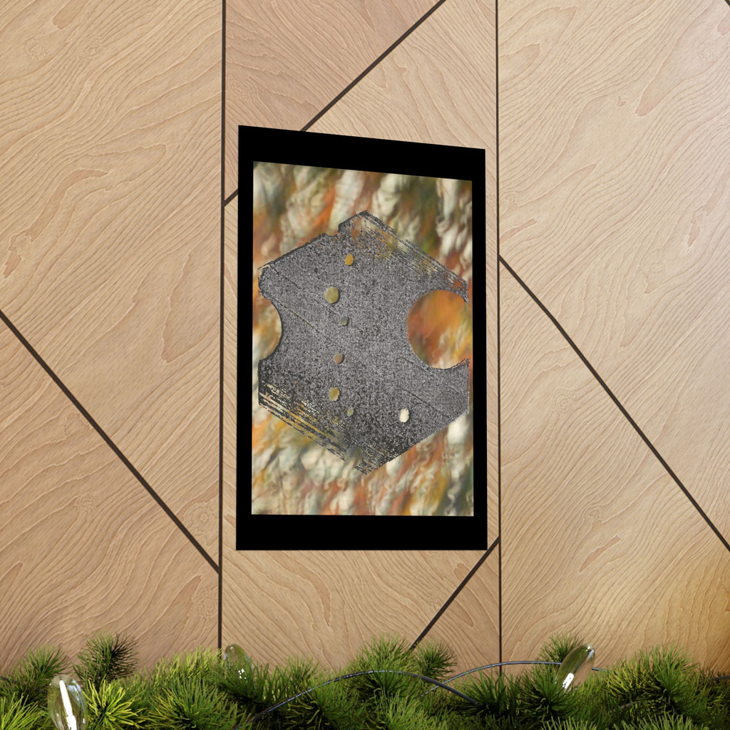 Abstract Geometric Hexagon Art Matte Vertical Poster | Textured Earth Tones