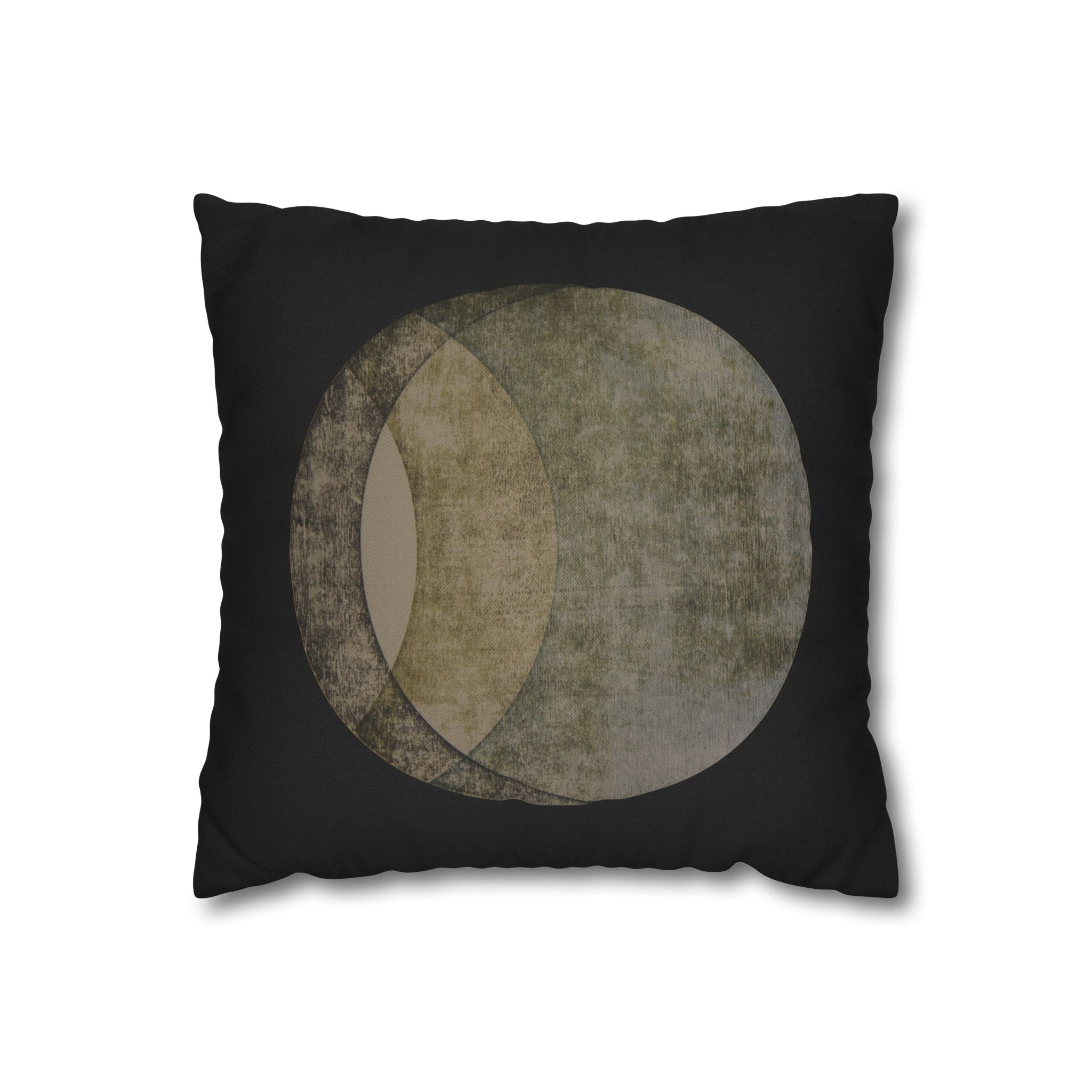 Abstract Moon Phase Pillowcase — Vintage Lunar Circle Decorative Pillow