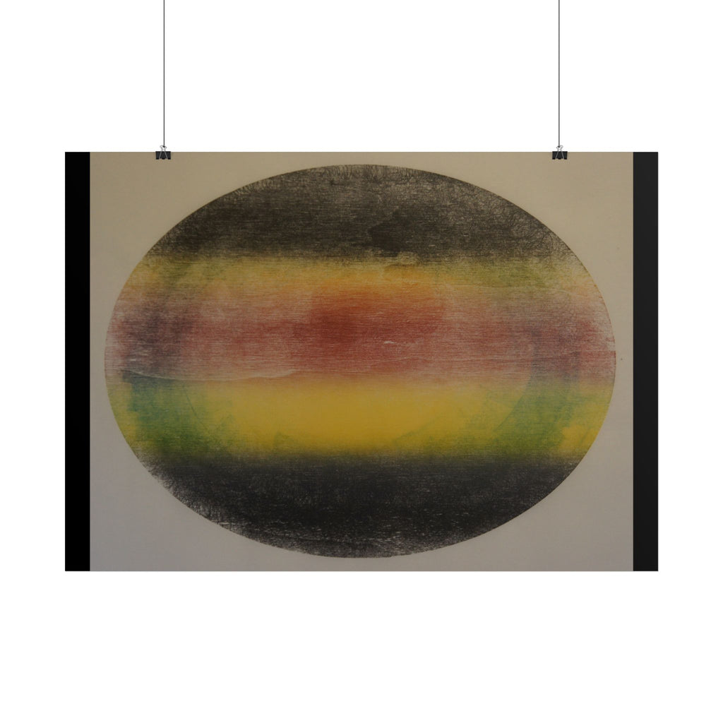 Abstract Color Band Poster — Retro Gradient Circle Wall Art