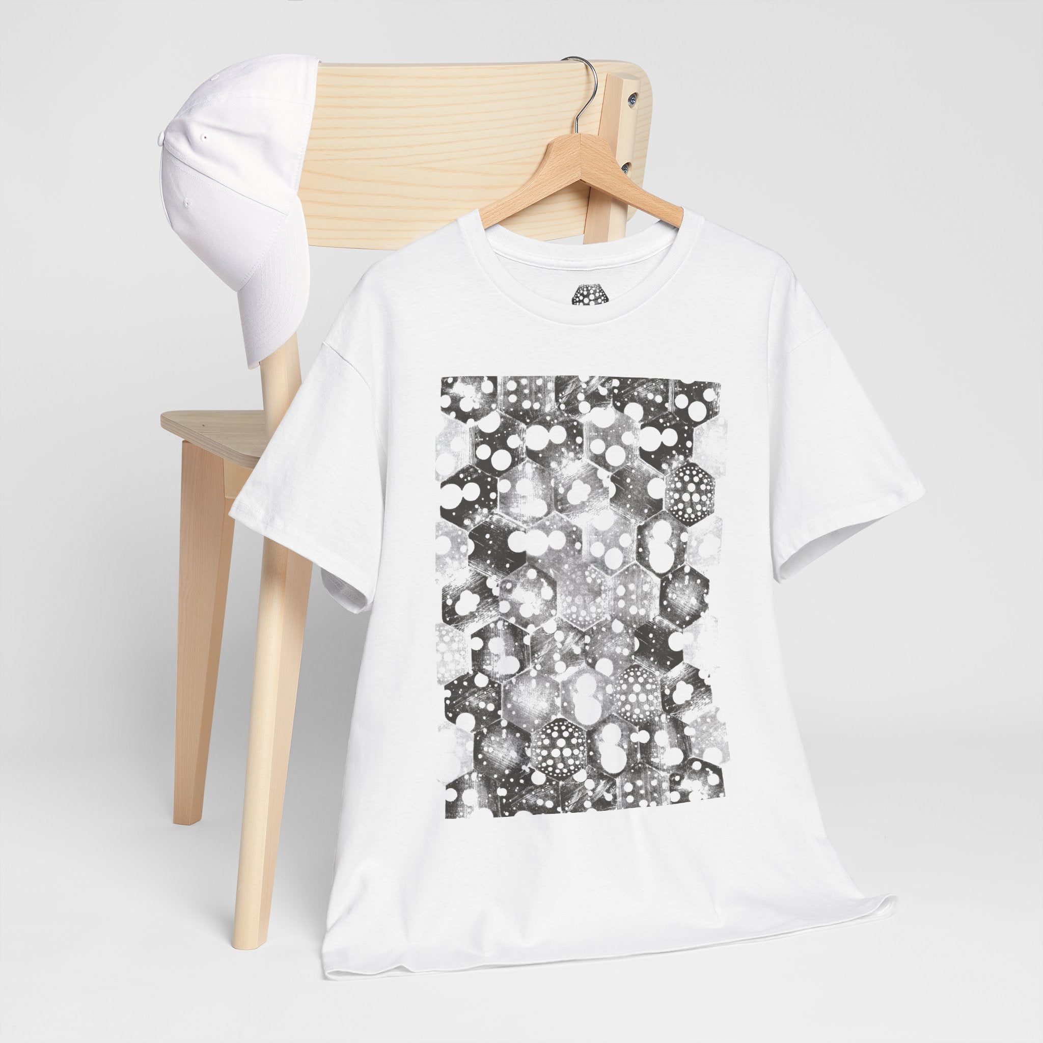 Hex Moon Graphic Tee — Distressed Space Cheese Vintage Astronomy T-Shirt