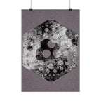 Abstracte zeshoekige kunstposter — Verticale print met grunge-textuur 