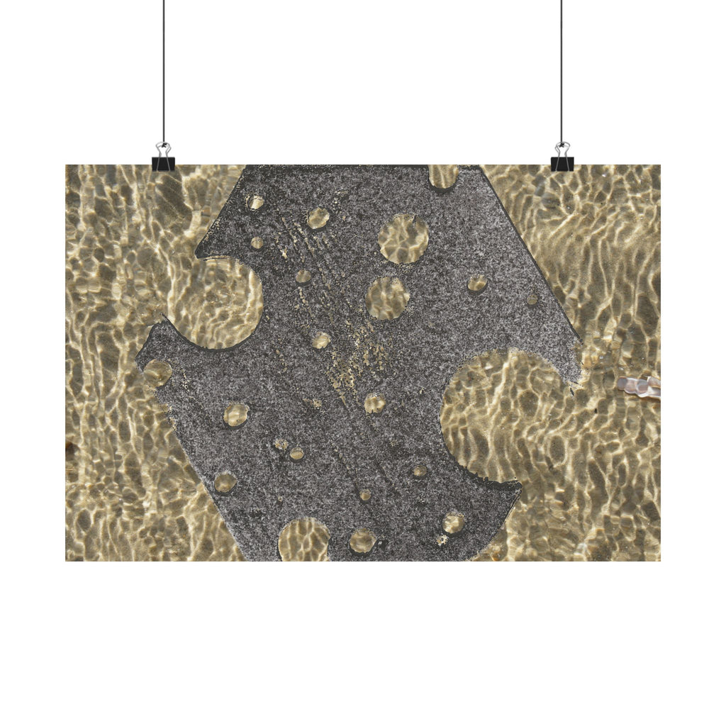 Water Gold Ripple Matte Poster — Horizontale Muurdecoratie 