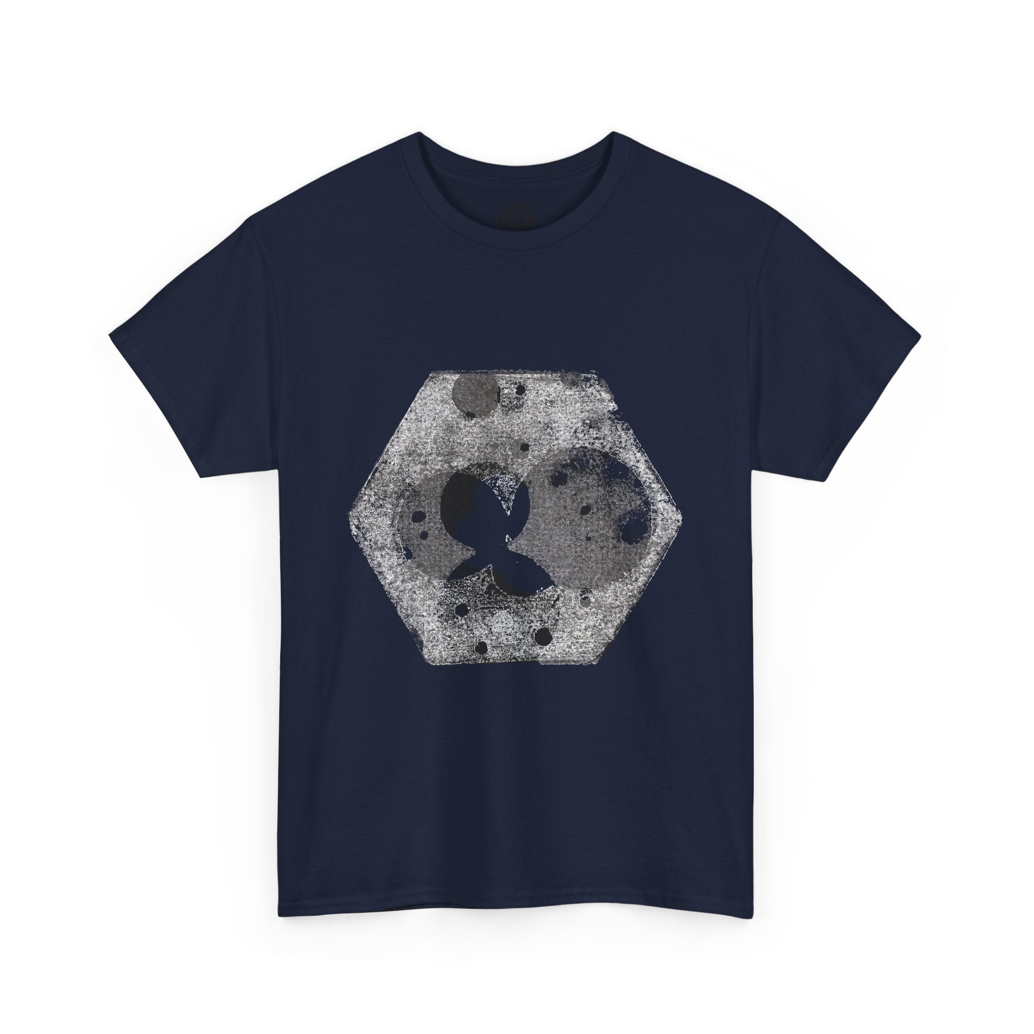 Hex Moon Graphic Tee — Distressed Space Cheese Vintage Astronomy T-Shirt