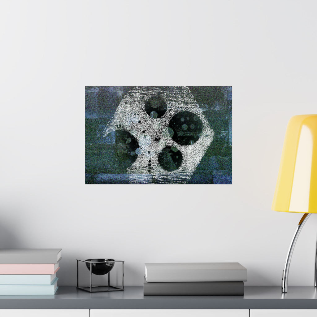 Abstract Geometric Art Poster — Matte Horizontal Midcentury-Inspired Print