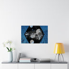 Abstract Blue Hexagon Poster — Matte Horizontal Wall Art