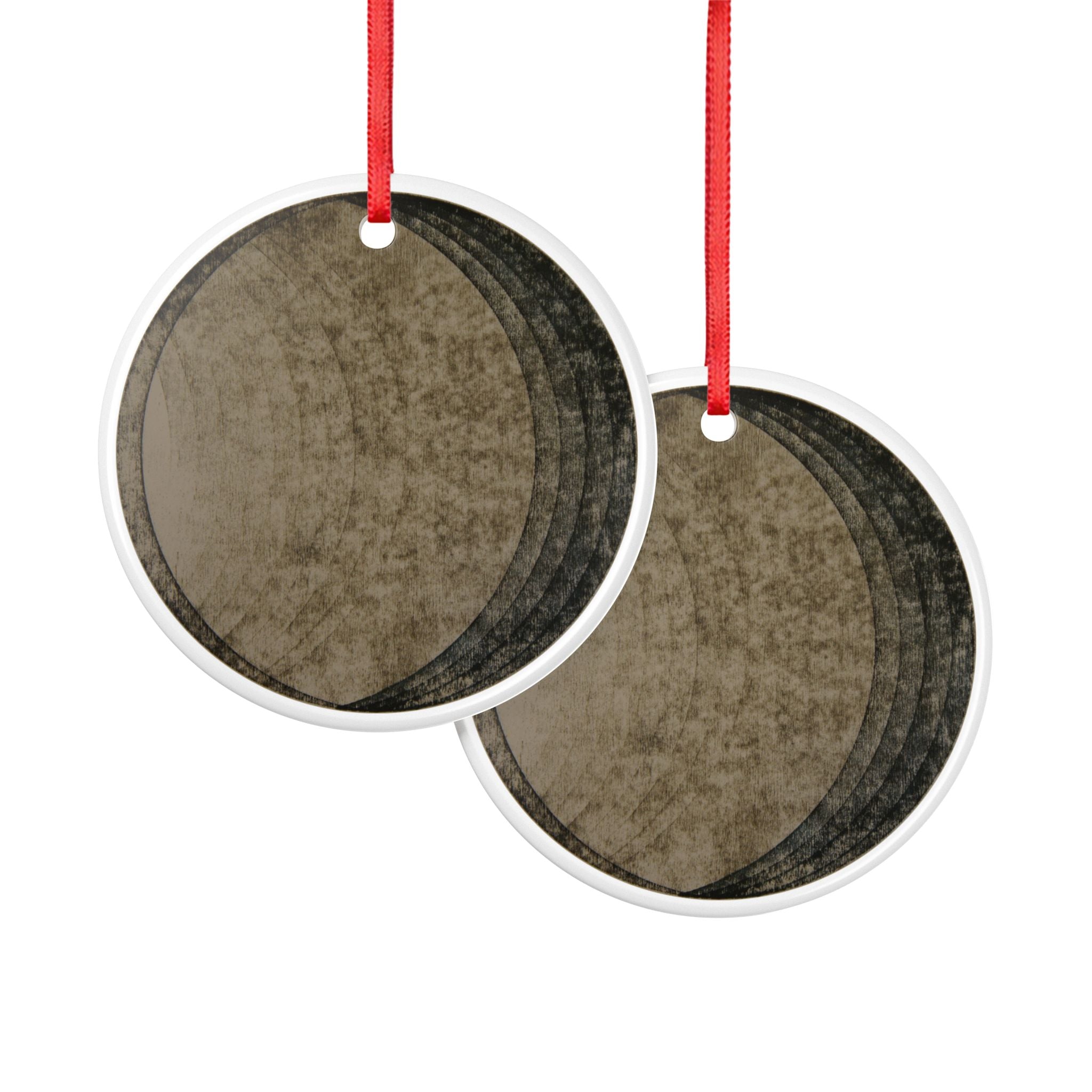 Vintage Moon Phase Ceramic Ornament — Rustic Lunar Holiday Decoration