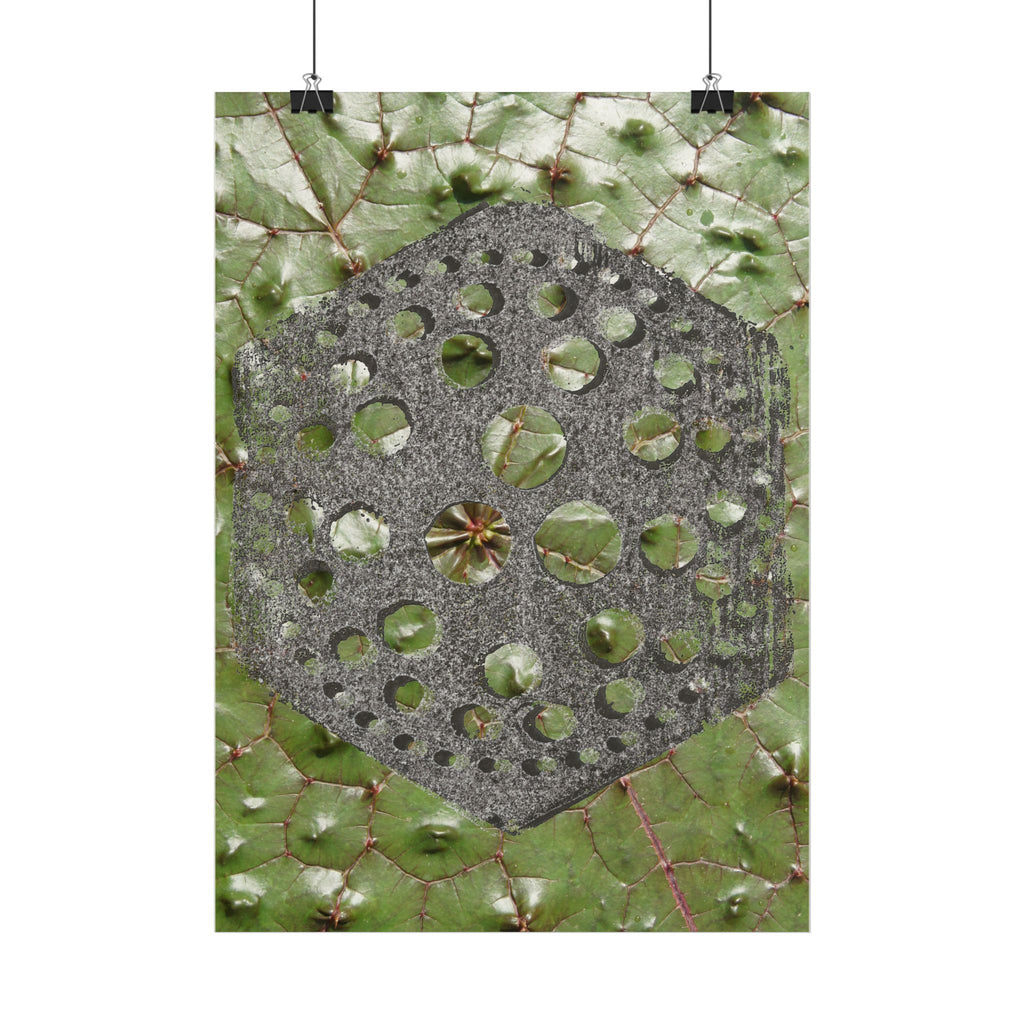 Geometric Hexagon Pattern Poster | Botanical Leaf Texture