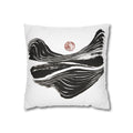 Abstract Zen Brushstroke Pillowcase — Minimalist Black & White Decorative Pillow
