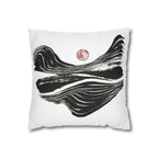 Abstract Zen Brushstroke Pillowcase — Minimalist Black & White Decorative Pillow