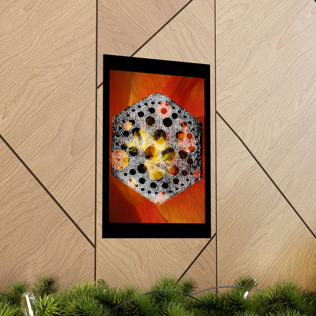 Abstract Hexagon Floral Poster — Matte Vertical Art Print