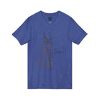 Botanical Grass V-Neck Tee — Minimal Dried Wildflower Illustration Shirt