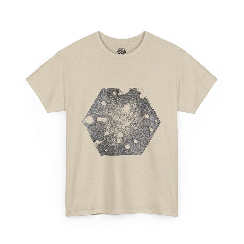 Hexagon Circles Graphic Tee — Digital Manual Print Art