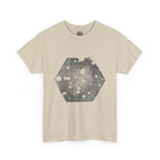Hexagon Circles Graphic Tee — Digital Manual Print Art