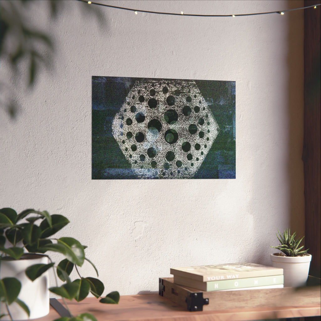 Abstract Geometric Hexagon Poster — Matte Horizontal Wall Art