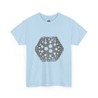 Hexagon Circles Graphic Tee — Digital Manual Print Art