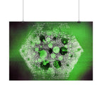 Abstracte groene zeshoekige poster — Moderne sciencefiction muurdecoratie 