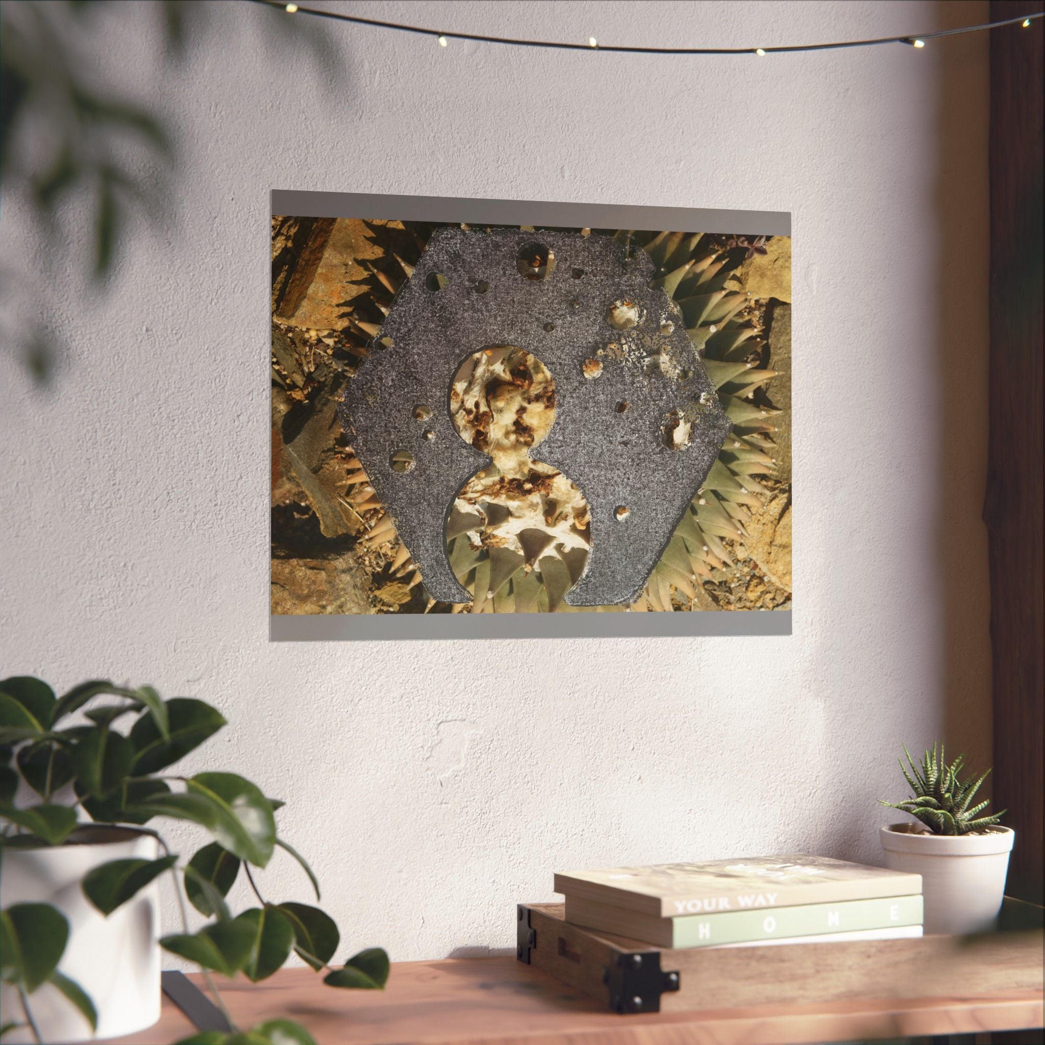 Abstract Geode Collage Matte Horizontal Poster | Mineral Texture Wall Art