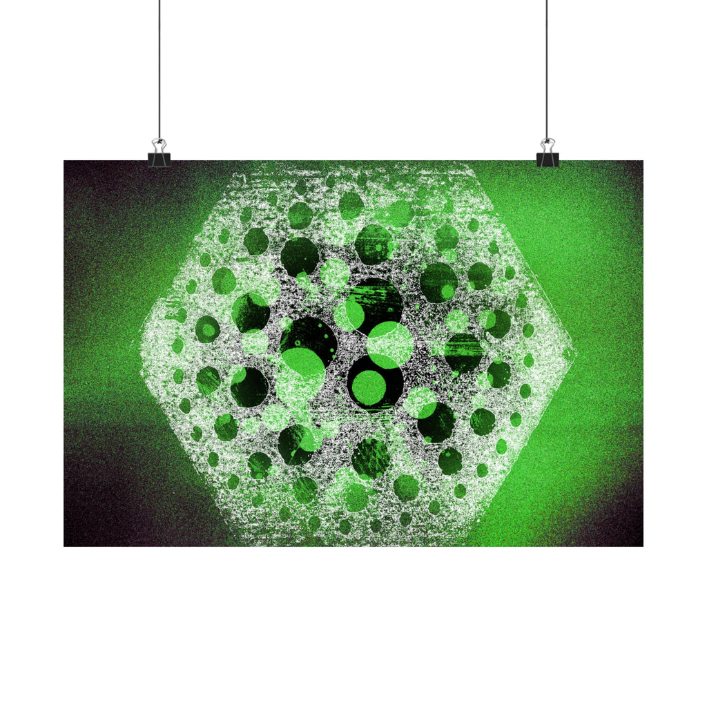 Abstract Hexagon Green Poster – Matte Horizontal Wall Art