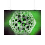 Abstract Hexagon Green Poster – Matte Horizontal Wall Art