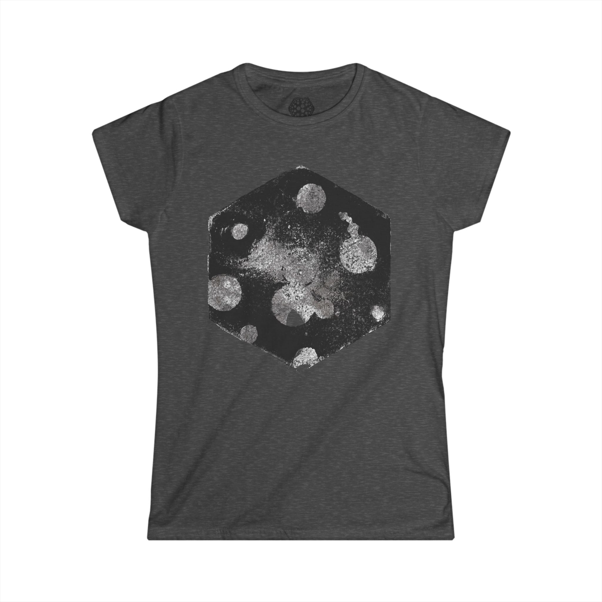 Hex Moon Graphic Tee — Minimalistisch hemels T-shirt voor dames 