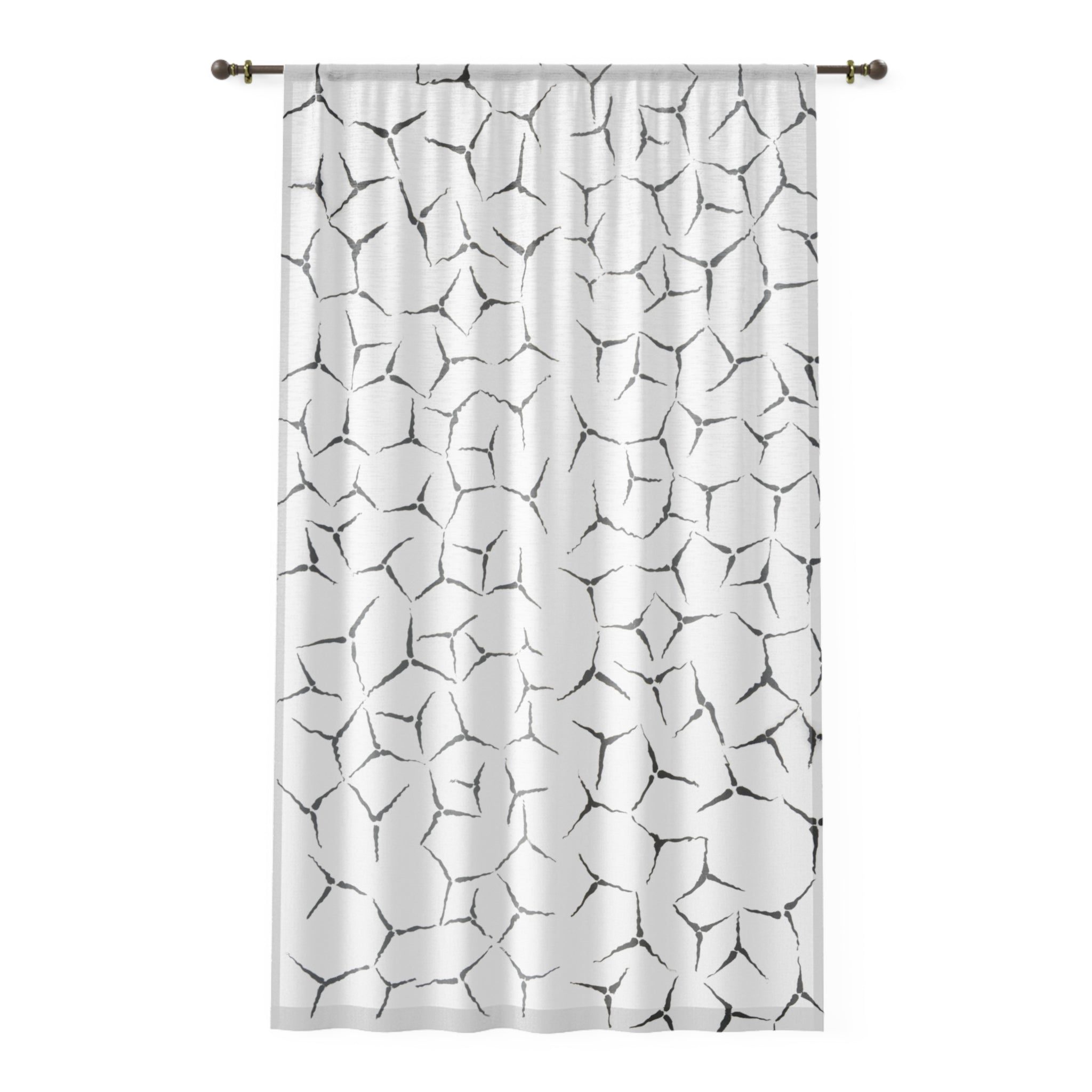 Cracked Geometric Sheer Curtain — Modern Minimalist Window Panel