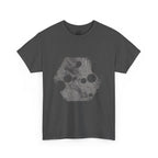 Hexagon Circles Graphic Tee — Digital Manual Print Art