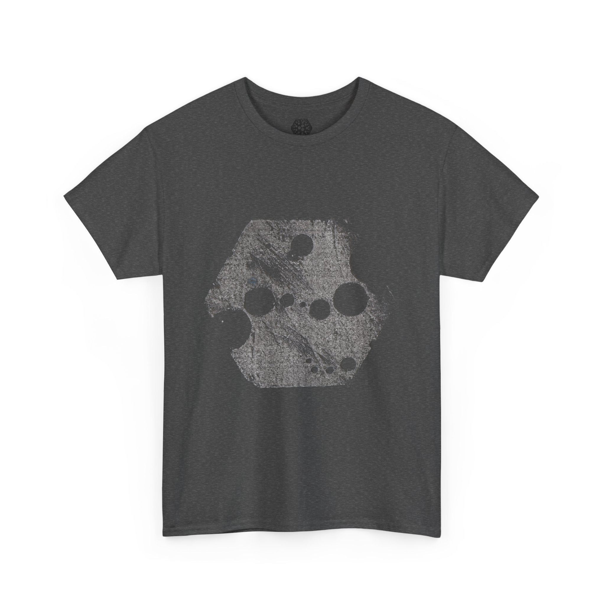 Hexagon Circles Graphic Tee — Digital Manual Print Art