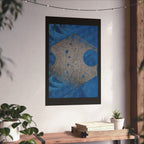 Abstract Geode Texture Matte Vertical Poster | Blue Stone Wall Art