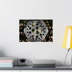 Hexagonal Crystal Bokeh Matte Poster — Abstract Celestial Wall Art