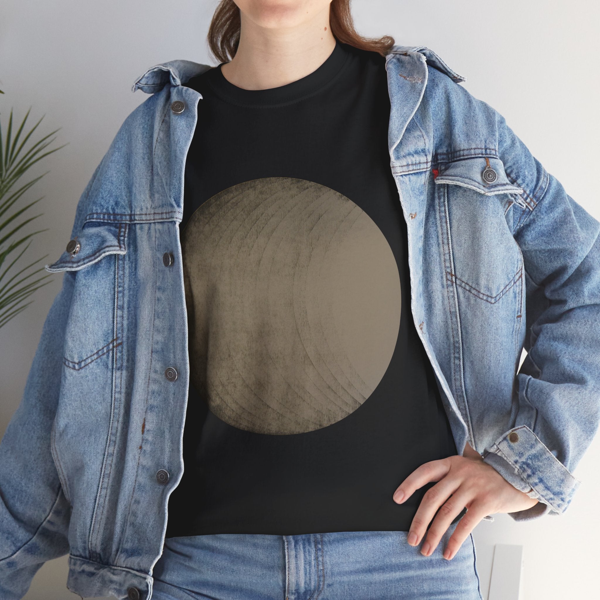 Vintage Moon Circle T‑Shirt — Minimalist Lunar Graphic Tee