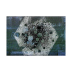 Abstract Hexagon Collage Matte Poster — Moody Blue Geometric Wall Art