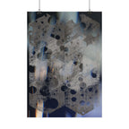 Abstract Geometric Poster — Blue Hexagon Pattern Art Print