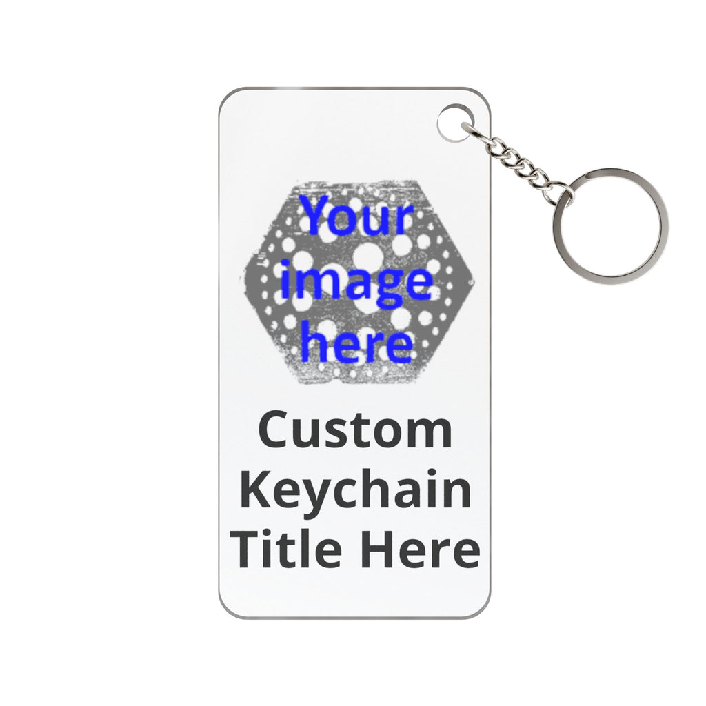 Custom Printed Keychain Charm — Personalized Photo & Text Rectangle Keyring