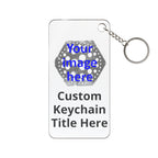 Custom Printed Keychain Charm — Personalized Photo & Text Rectangle Keyring