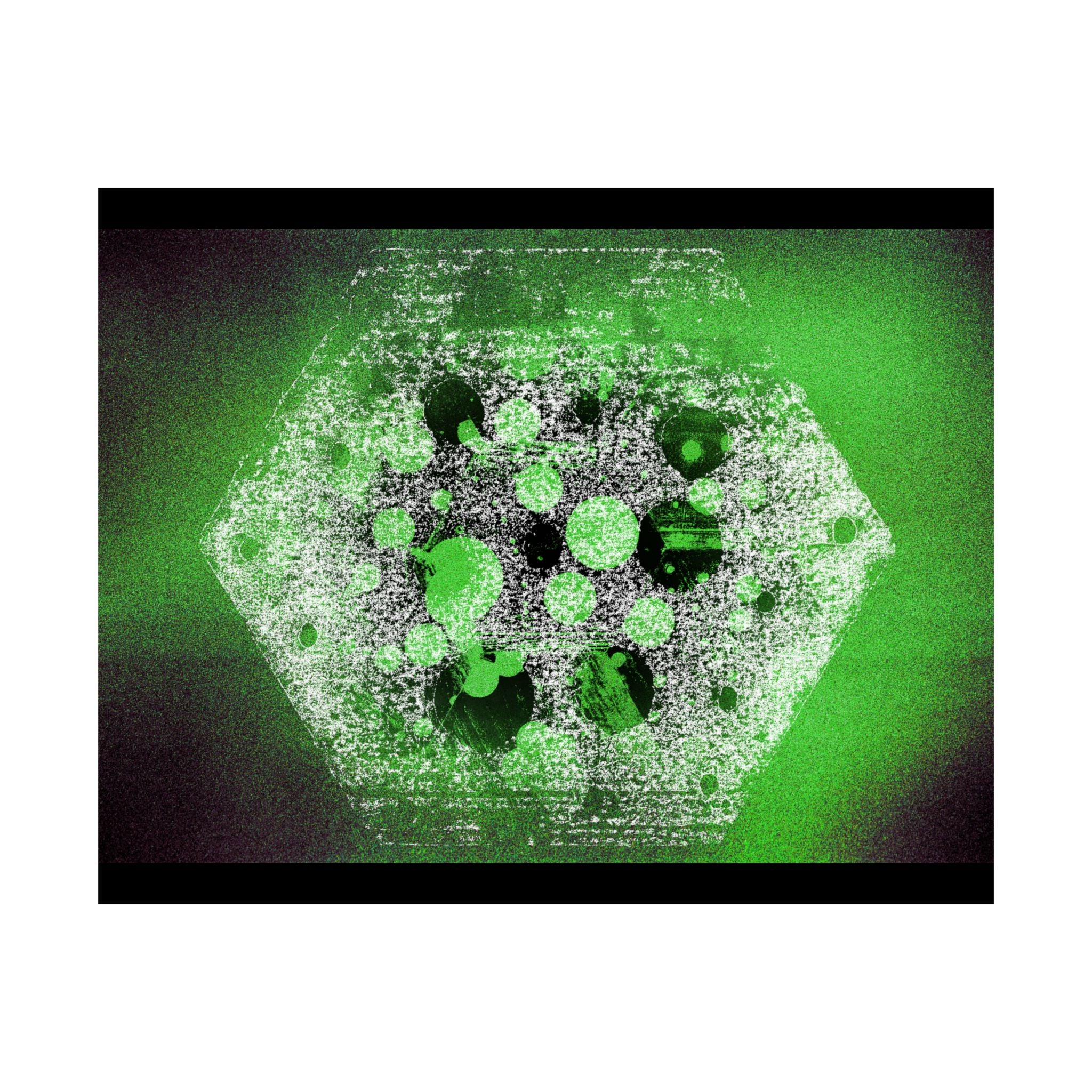 Abstract Green Hexagon Matte Poster — Modern Sci‑Fi Wall Art