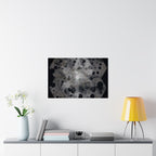 Abstract Hexagon Dots Matte Poster — Monochrome Industrial Wall Art