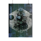 Abstracte zeshoekige maankunstposter — Verticale wandprint 