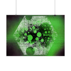 Abstract Neon Green Geometric Poster — Horizontal Art Print