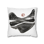 Abstract Zen Brushstroke Pillowcase — Minimalist Black & White Decorative Pillow