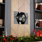 Matte Horizontal Poster — Grunge Hexagon Moonprint (Black & Gray Abstract)